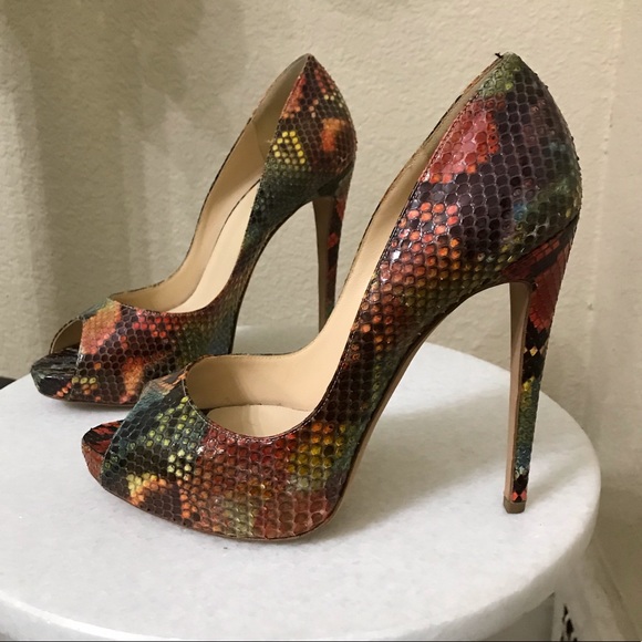Alexandre Birman Python Peep Toe Heels - Picture 11 of 13